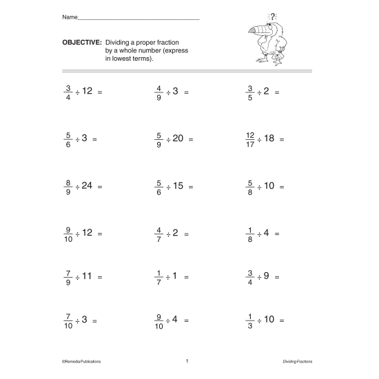 Addition Subtraction Multiplication And Division Fraction Worksheets